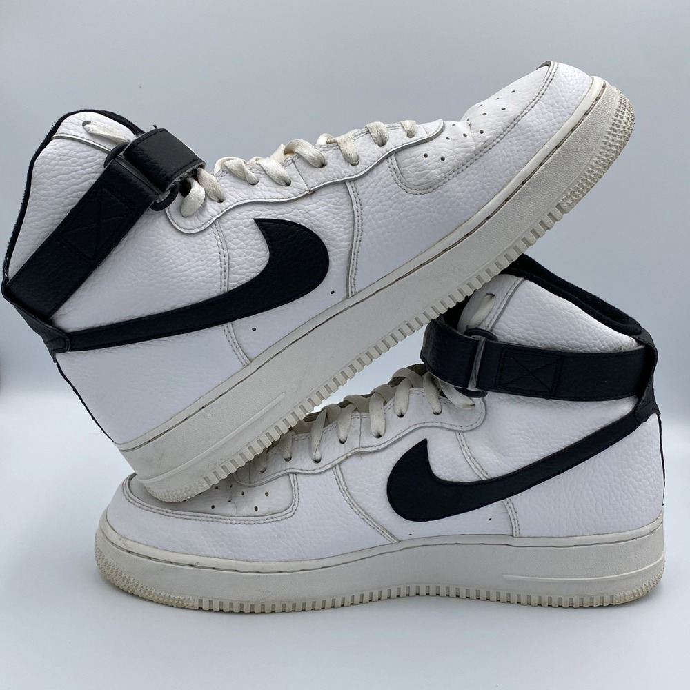 Nike Air Force 1 High '07 White Black Leather Sneakers Men's Size 12 CT2303-100 - Picture 6 of 8